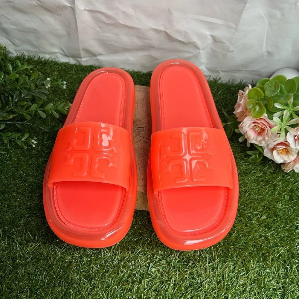 Women’s Coral Slide Sandals - Glossy Jelly Comfort